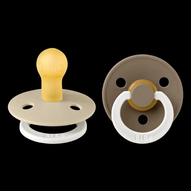 BIBS Colour Latex Size 1 Vanilla GLOW/Dark Oak GLOW 2-pack