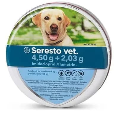 Seresto Vet. för Hund 8 kg + Halsband 4,50 g & 2,03 g 1 st