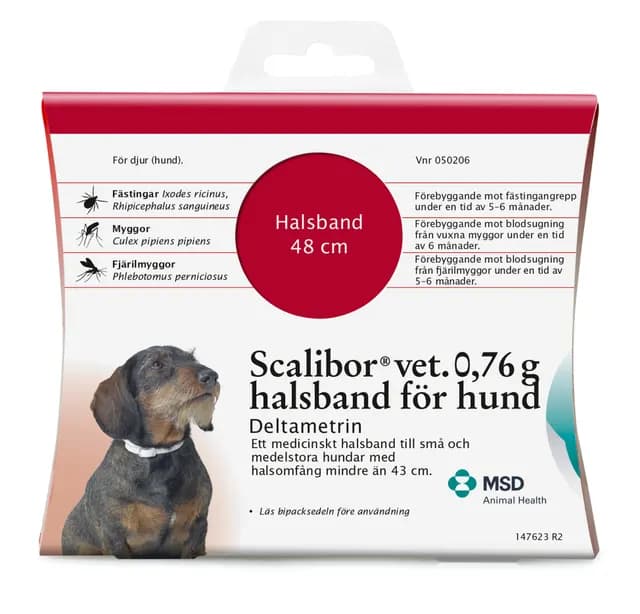 Scalibor vet., halsband 0,76 g Intervet AB halsomfång <43 cm (små och medelstora hundar)
