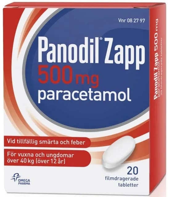 Panodil Zapp, filmdragerad tablett 500 mg 20 st