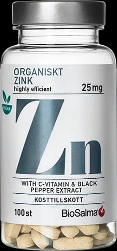 BioSalma Organiskt Zink 25 mg 100 tabletter