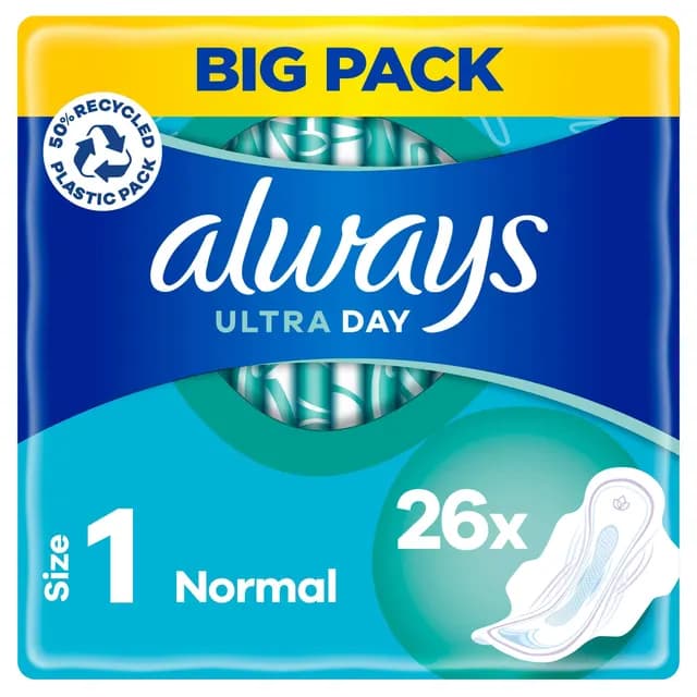 Always Ultra Day Bindor Normal Storlek 1 Med Vingar 26 st