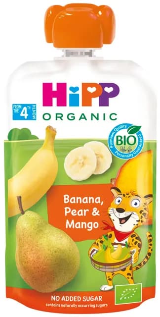Hipp Klämmis Banan, Päron & Mango 4m 100 g