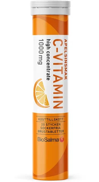 BioSalma C-vitamin 1000 mg Apelsin 20 brustabletter