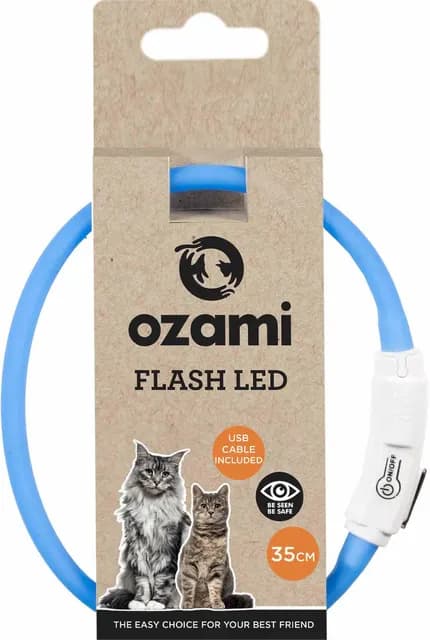 Ozami Halsband Flash LED Blå 35 cm