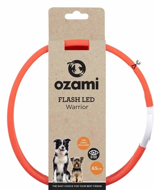 Ozami Halsband Flash Warrior LED Röd 65 cm