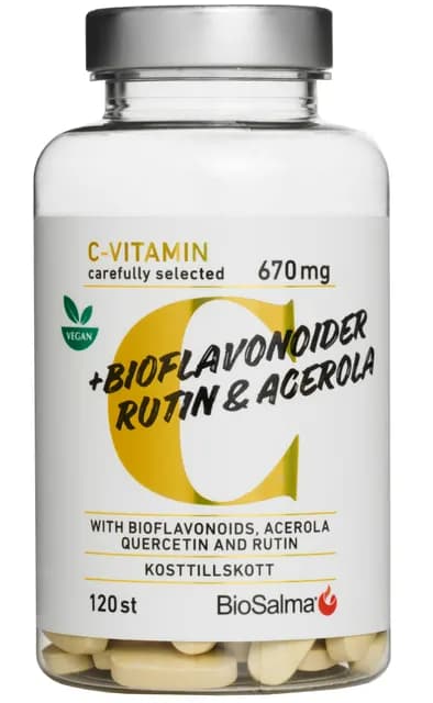 BioSalma C-vitamin 670 mg bioflavonoider 120 kapslar