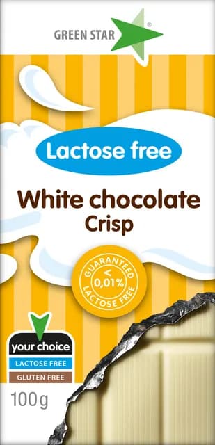 Green Star Vit Choklad Chokladcrisp Laktosfri 100 g
