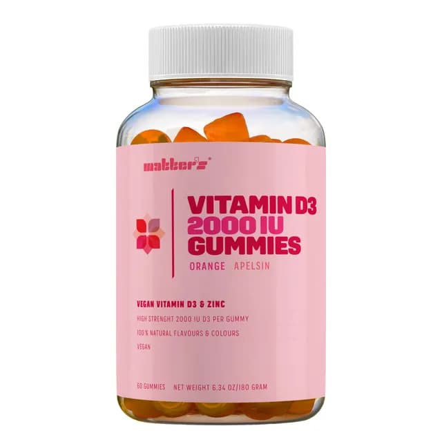 Matters Vitamin D3 2000 IU + Zink Apelsinsmak 60 gummies