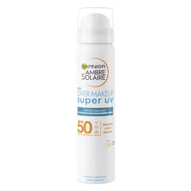 Garnier Ambre Solaire Super UV Over Makeup Mist with Hyaluronic Acid SPF50+ 75ml