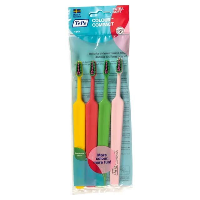 TePe Colour Compact Extra Soft Tandborste 4 st