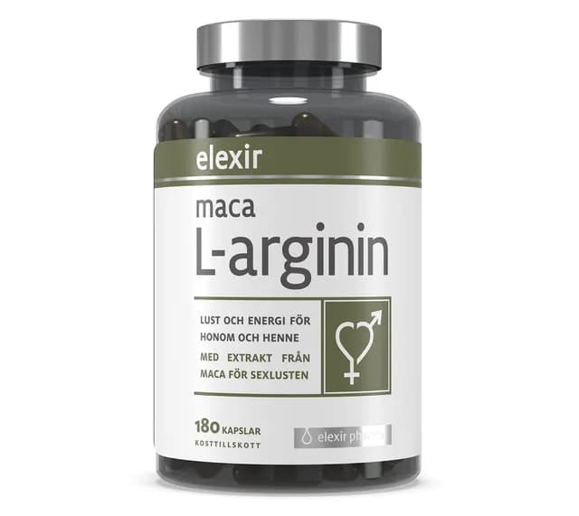Elexir Pharma Maca med L-arginin 180 kapslar