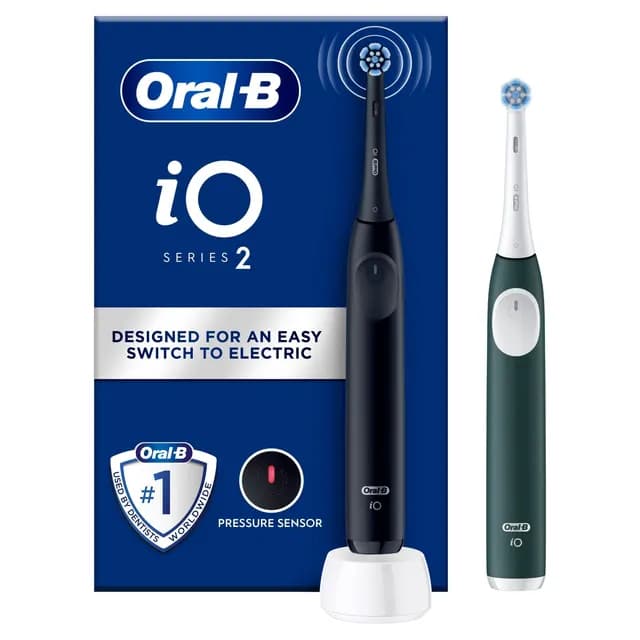 Oral-B iO 2 Duo-pack Eltandborstar Night Black och Forest Green