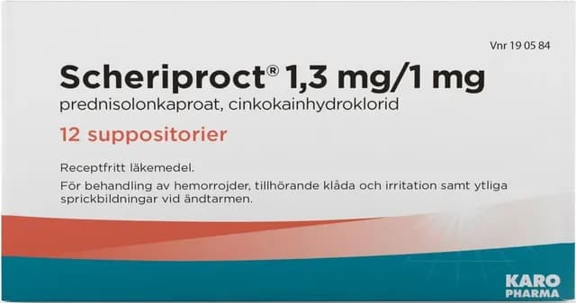 Scheriproct, suppositorium 1,3 mg/1 mg 12 st