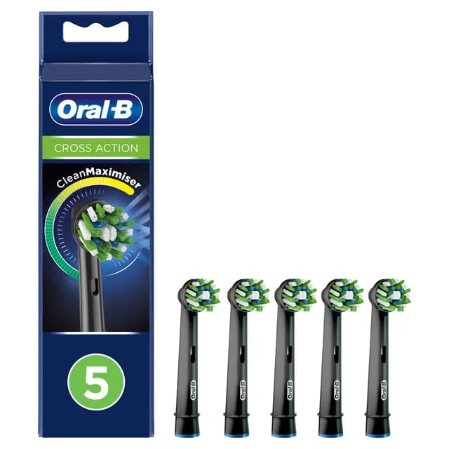 Oral-B Cross Action Black Borsthuvud  5 st