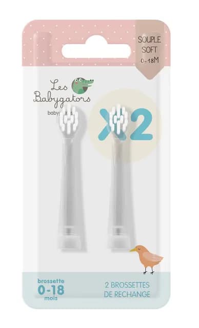 Les Babygators Borsthuvud Refill 0-18 månader 2-pack