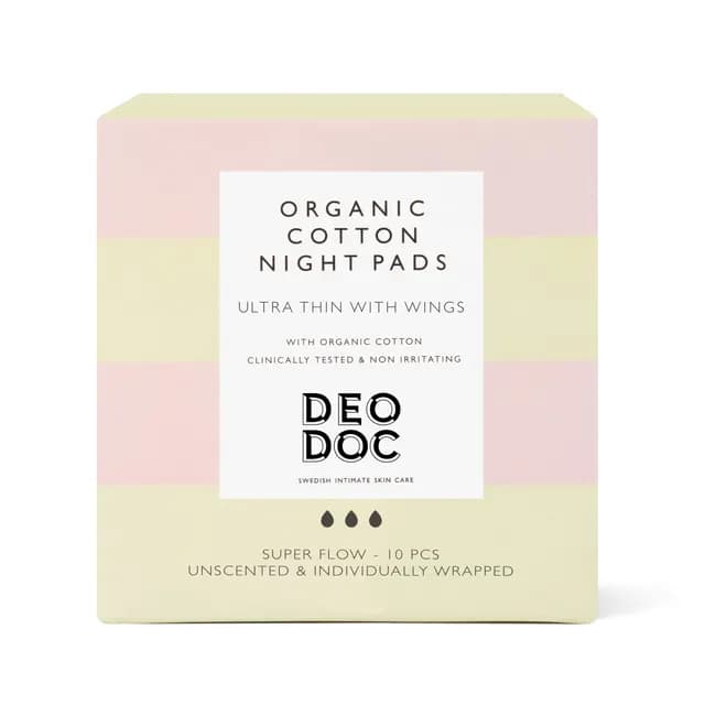 DeoDoc Nattbinda i 100 % Ekologisk Bomull 10 st