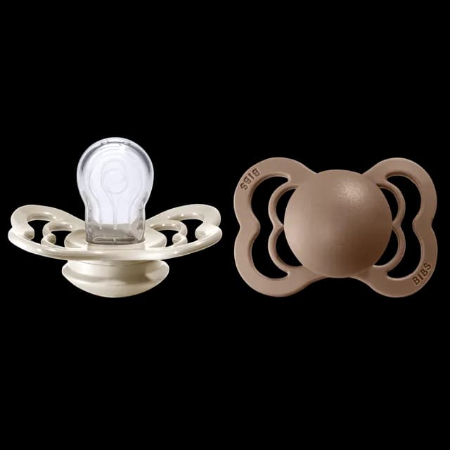BIBS Supreme Silicone Size 1 Vanilla/Dark Oak 2-pack