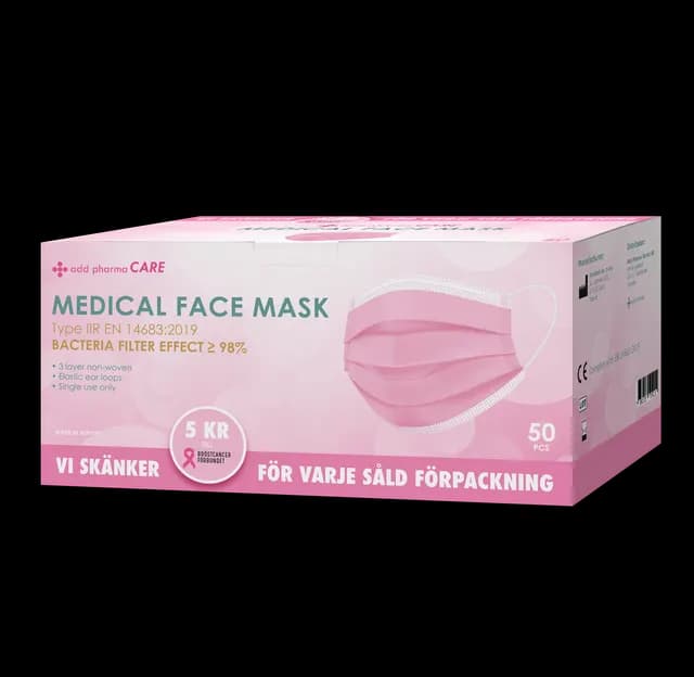 Add Pharma CARE Typ IIR Rosa Munskydd 50-pack