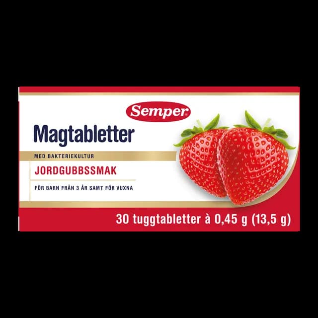 Semper Magtabletter Jordgubb 30 tabletter