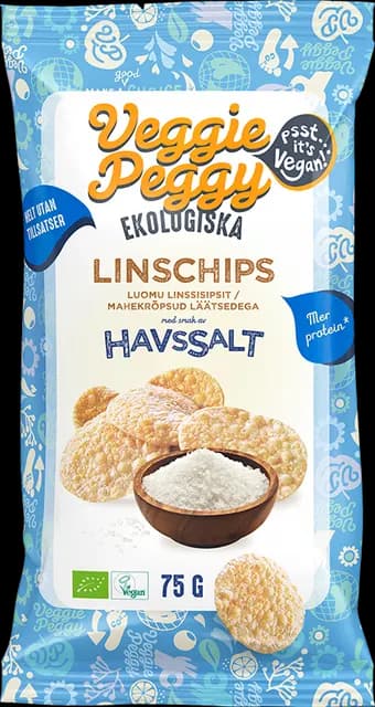 Veggie Peggy Linschips Havssalt 75 g