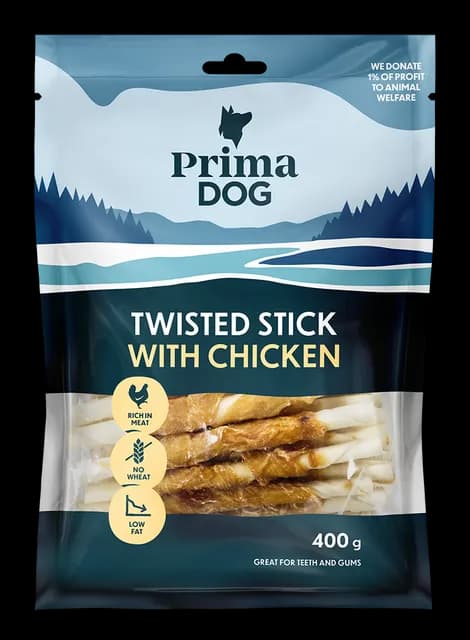 PrimaDog Tuggpinne med Kyckling 13 cm 400 g