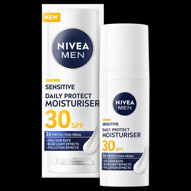 NIVEA MEN Ansiktskräm Sensitive Daily Protect Moisturiser SPF30 50 ml