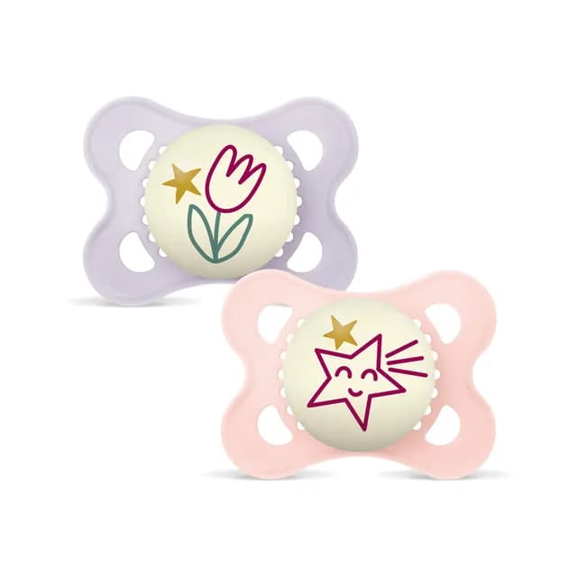 MAM Original Night Silicone 0-6 mån Pink 2-pack