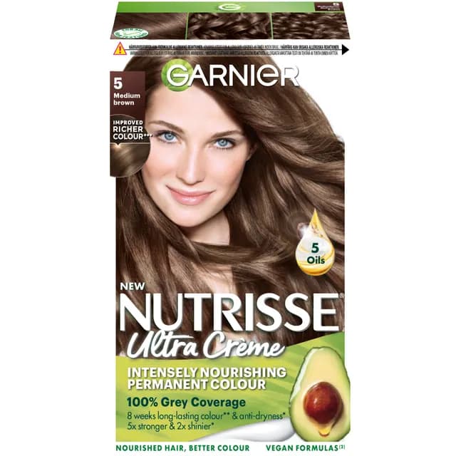 Garnier Nutrisse Ultra Créme Permanent Hårfärg 5 Medium Brown