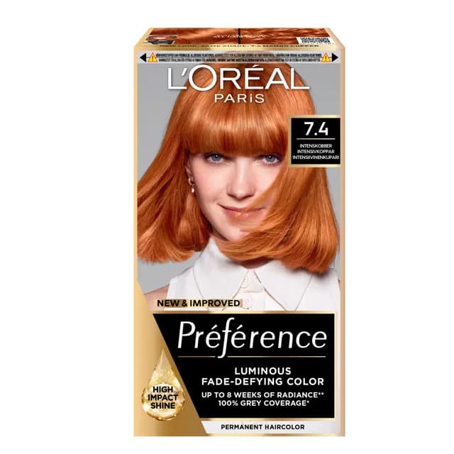 L'Oréal Paris Préférence Permanent Hårfärg 7.4 Mango Copper