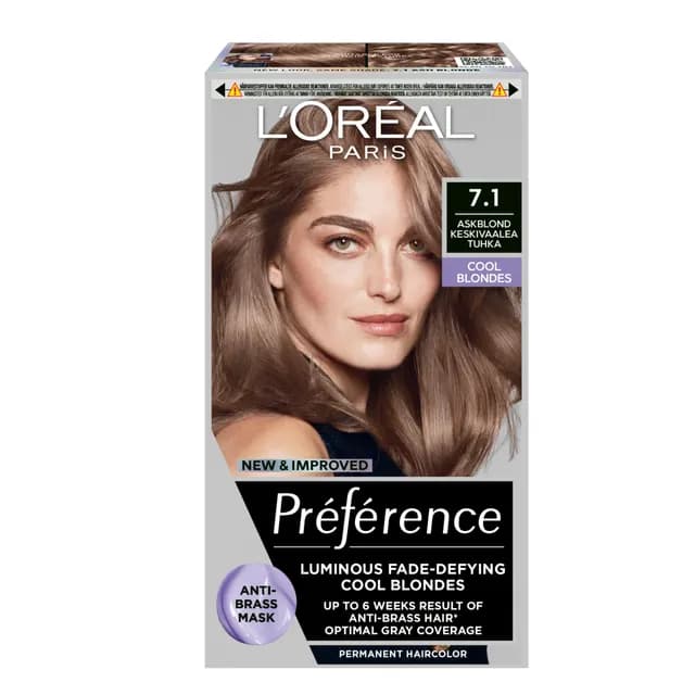 L'Oréal Paris Préférence Cool Blondes Permanent Hårfärg 7.1 Iceland