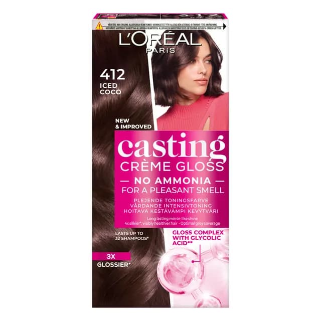 L'Oréal Paris Casting Crème Gloss Semi-Permanent Hårfärg 412 Iced Coco