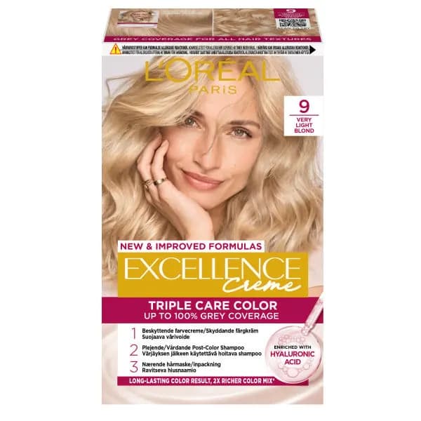 L'Oréal Paris Excellence Creme Permanent Hårfärg 9 Very Light Blonde