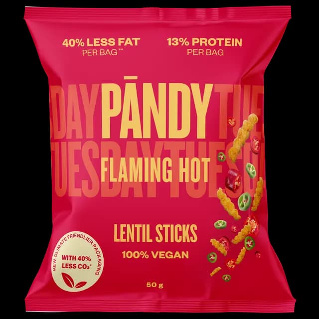 Pändy Lentil Chips Flaming Hot 50 g