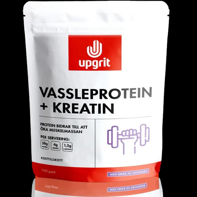 Upgrit Vassleprotein + Kreatin Skogsbär 1100 g
