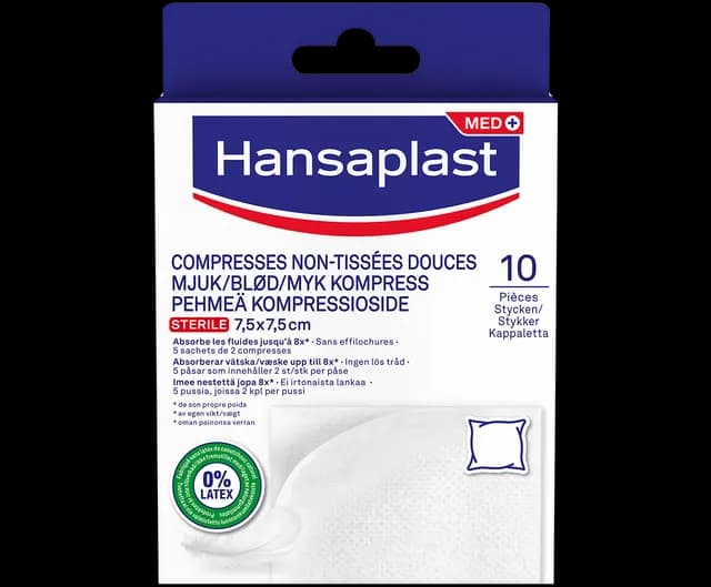 Hansaplast Mjuk Kompress 7,5 x 7,5 cm 10 st