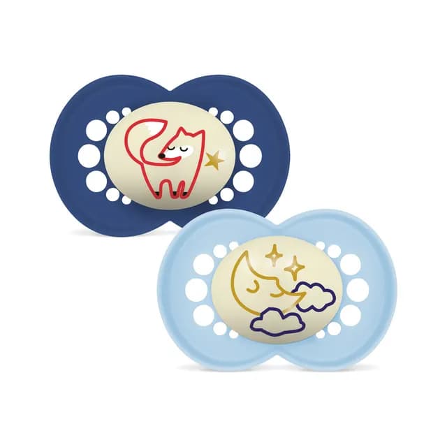 MAM Original Night Silicone 6-16 mån Blue 2-pack