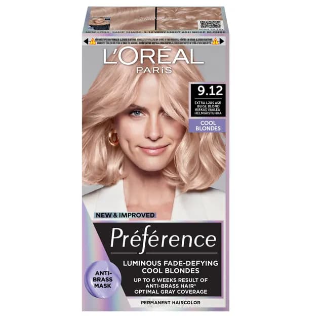 L'Oréal Paris Préférence Cool Blondes Permanent Hårfärg 9.12 Siberia