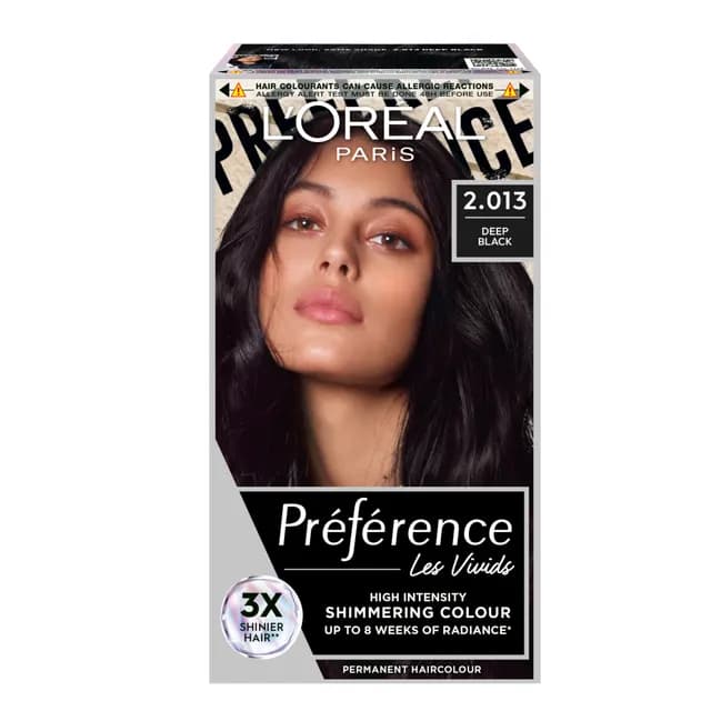 L'Oréal Paris Préférence Vivid Colours Permanent Hårfärg 2.013 Deep Black