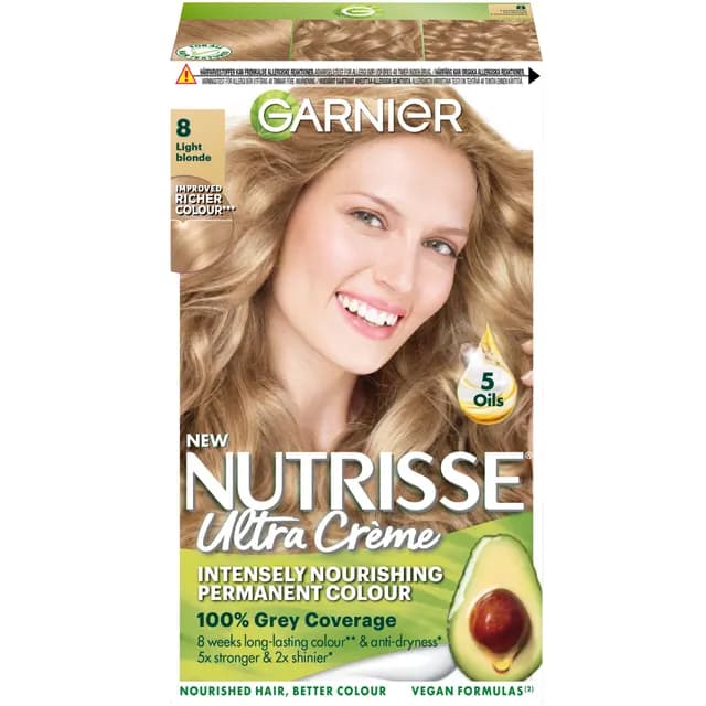 Garnier Nutrisse Ultra Créme Permanent Hårfärg 8 Light Blonde