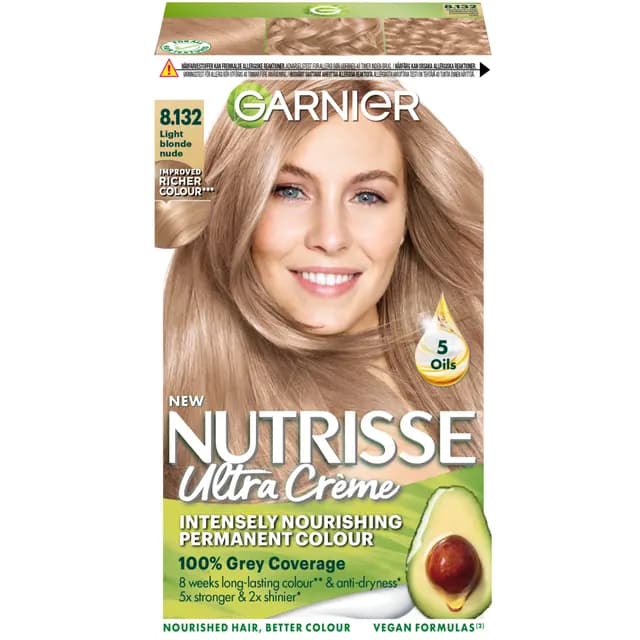 Garnier Nutrisse Ultra Créme Permanent Hårfärg 8.132 Light Blonde Nude