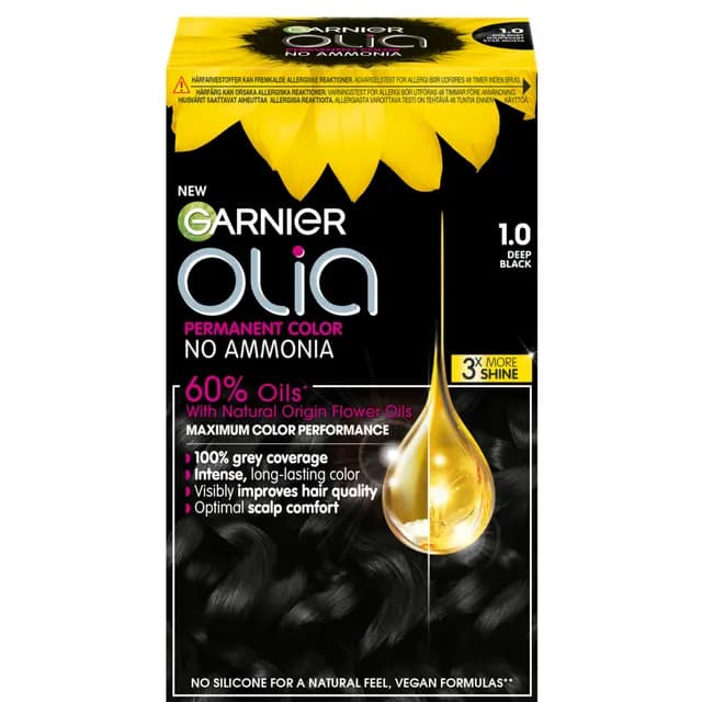 Garnier Olia Permanent Hårfärg 1.0 Deep Black