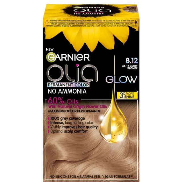 Garnier Olia Permanent Hårfärg 8.12 Ashy Glow Blonde