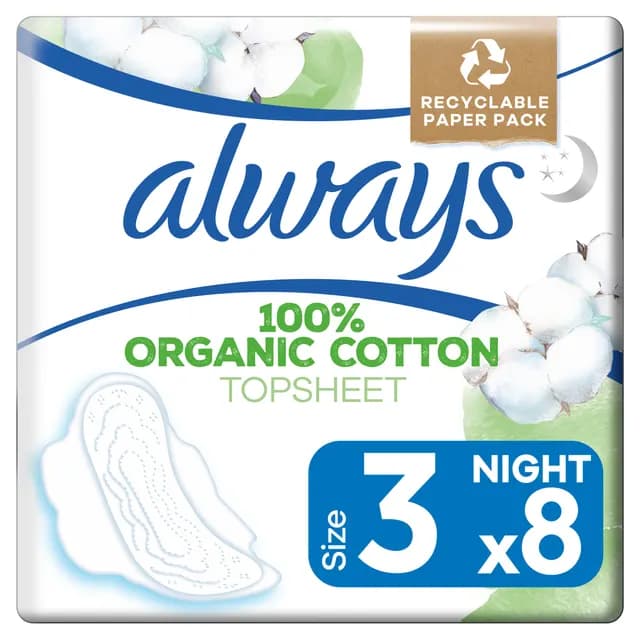 Always Cotton Protection Ultra Natt Bindor 8 st