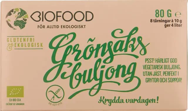 Biofood Grönsaksbuljong tärningar 8 st