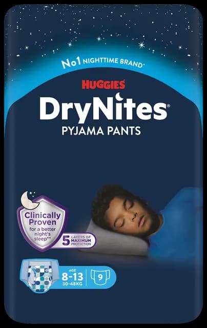 Huggies DryNites Pyjama Pants Boy 8-13 år 30-48 kg 9 st