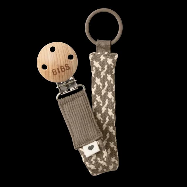 BIBS Paci Braid Dark Oak/Vanilla