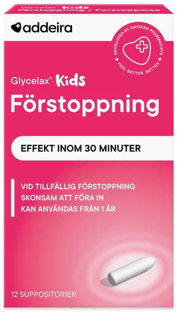 Addeira Glycelax Kids förstoppning 12 st suppositorium