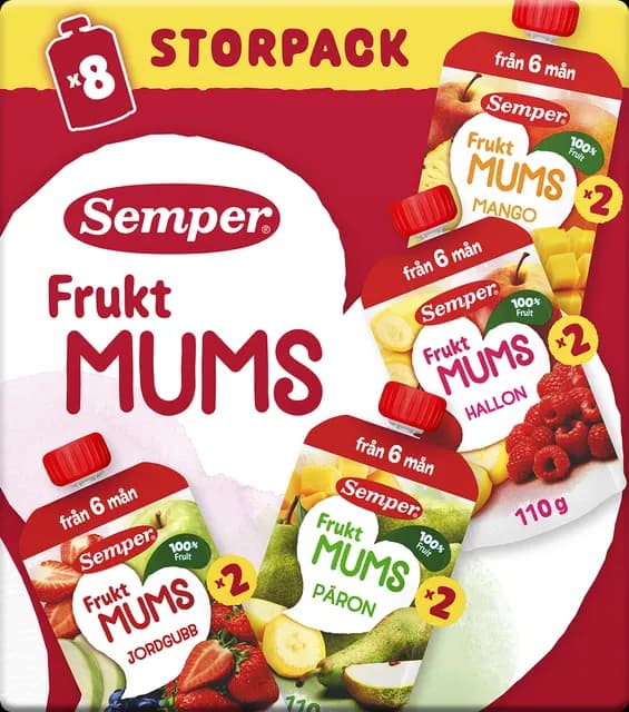 Semper Fruktmums Variety box 110 g 8-pack