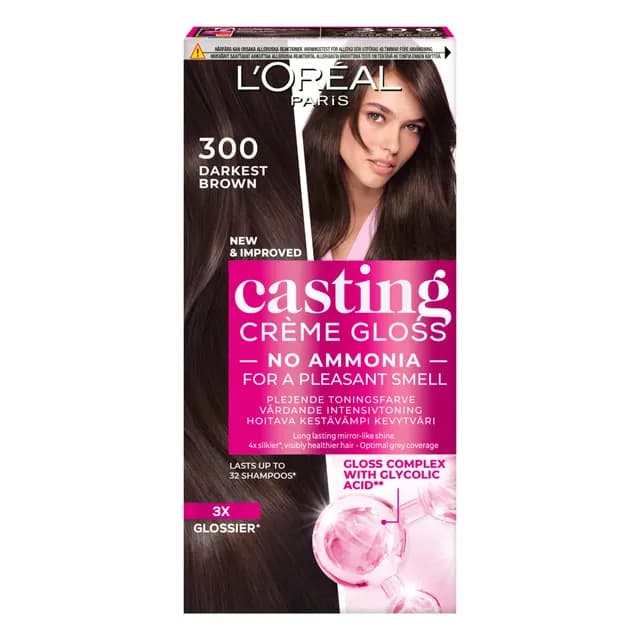 L'Oréal Paris Casting Crème Gloss Semi-Permanent Hårfärg 300 Darkest Browm